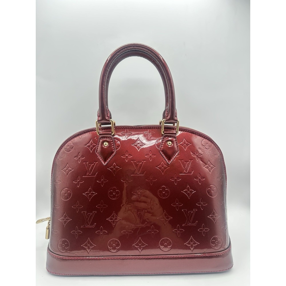 Louis Vuitton Monogram Vernis Alma GM Top Handle Bag – Burgundy Patent Leather